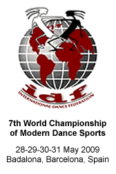 7th World Championship of Modern Dance Sports. 28-29-30-31 May 2009 Badalona, Barcelona, Spain.